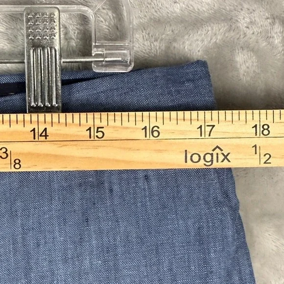 Banana Republic Slim Fit Linen Blend Dress Pants Mens 33x32 Blue Chino Trousers - Picture 4 of 8